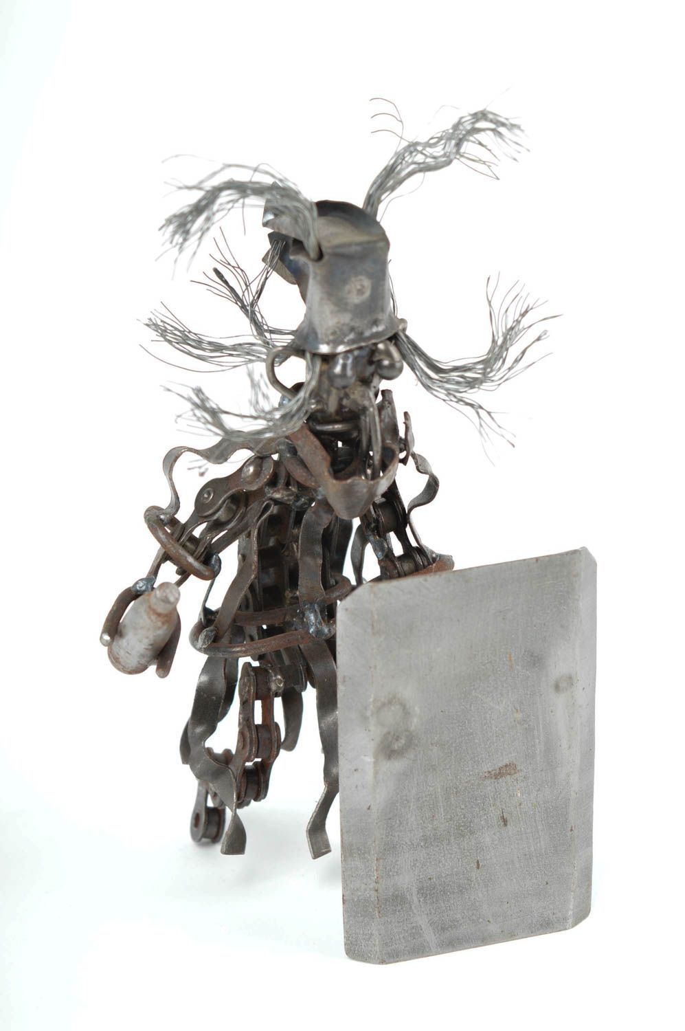 Decoro da casa fatto a mano figurina simpatica a forma di Baba Yaga di metallo
 foto 2