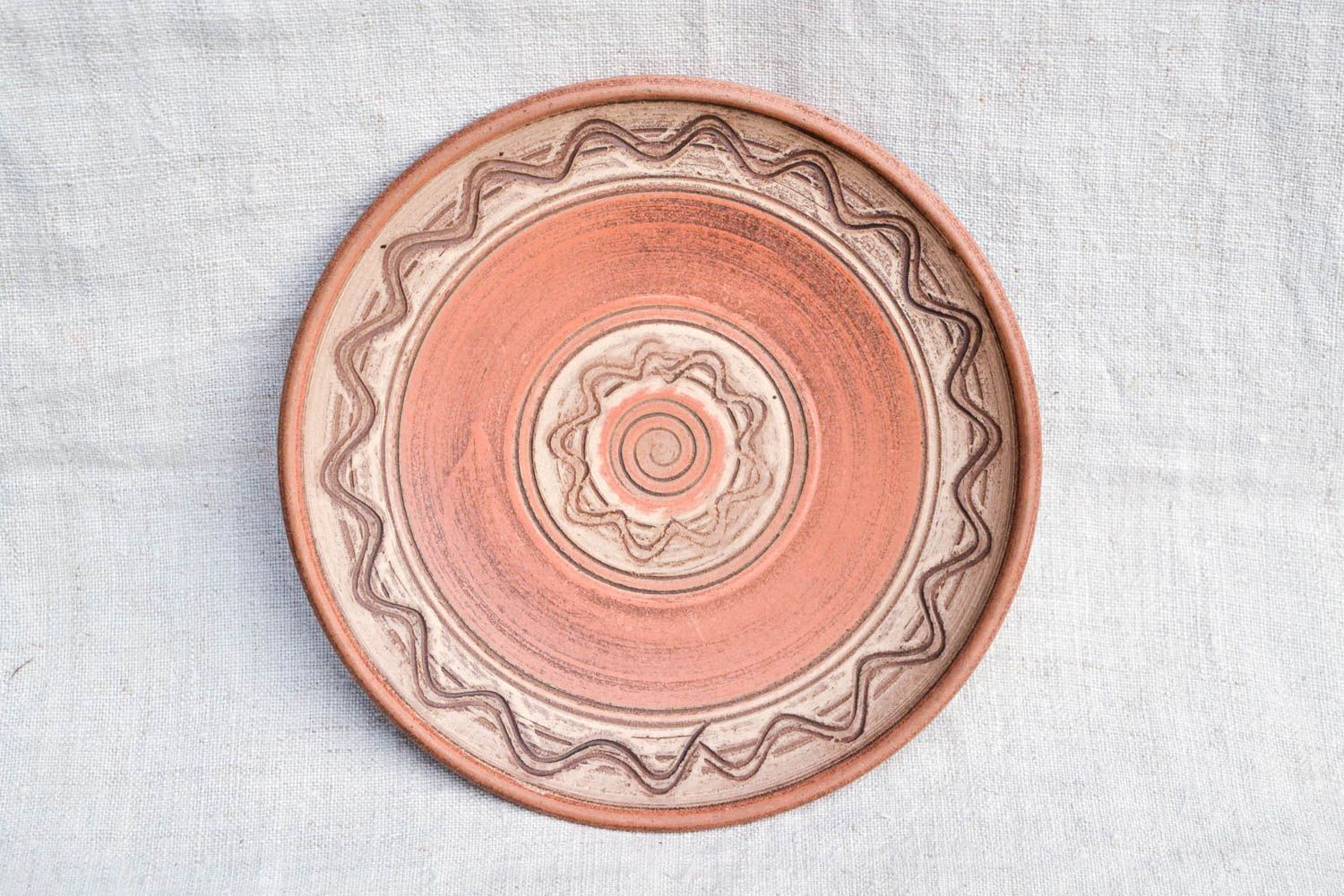 Глиняная посуда ручной работы керамическая тарелка настенная расписная тарелка фото 3