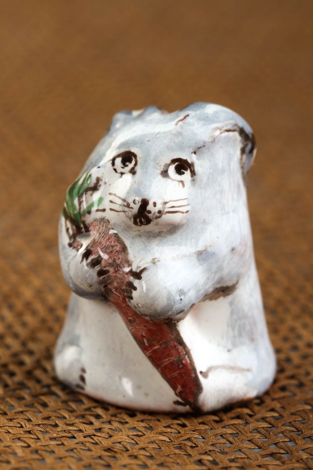 Dedal artesanal de arcilla conejito accesorio para costura regalo original foto 1