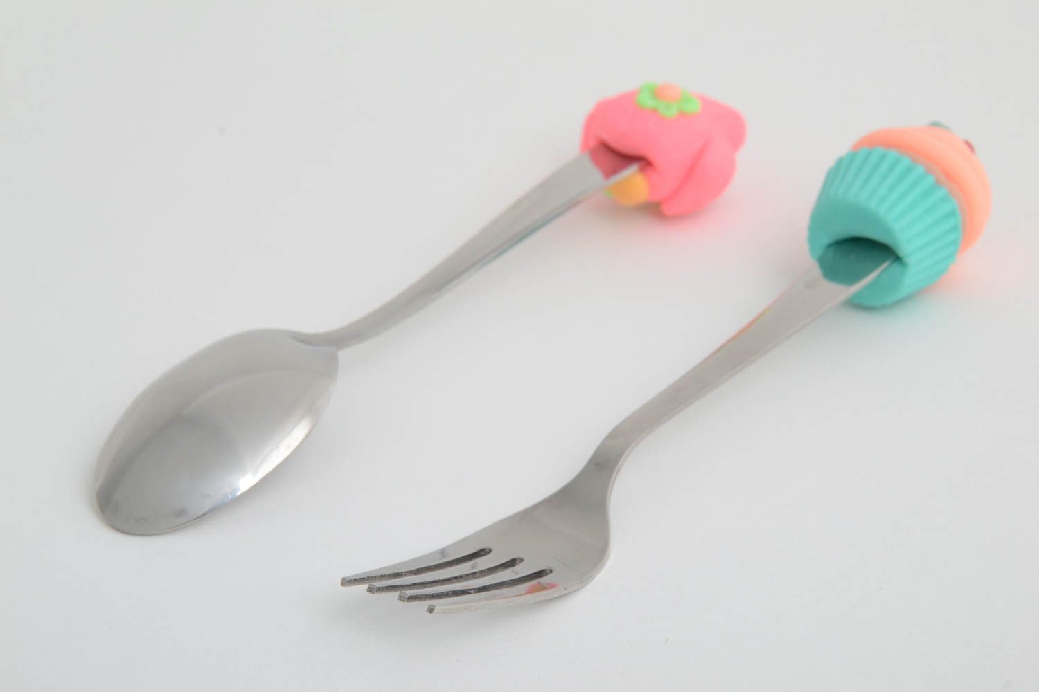 Juego de cubiertos artesanales cuchara pequeña y tenedor utensilios de cocina foto 3
