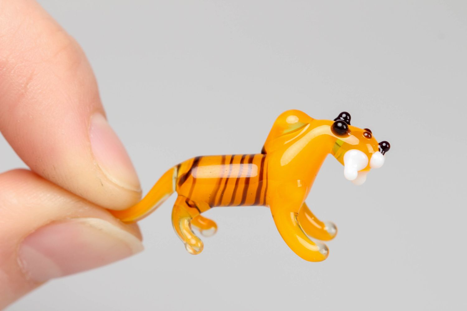 Figurine en verre originale en forme de tigre photo 4