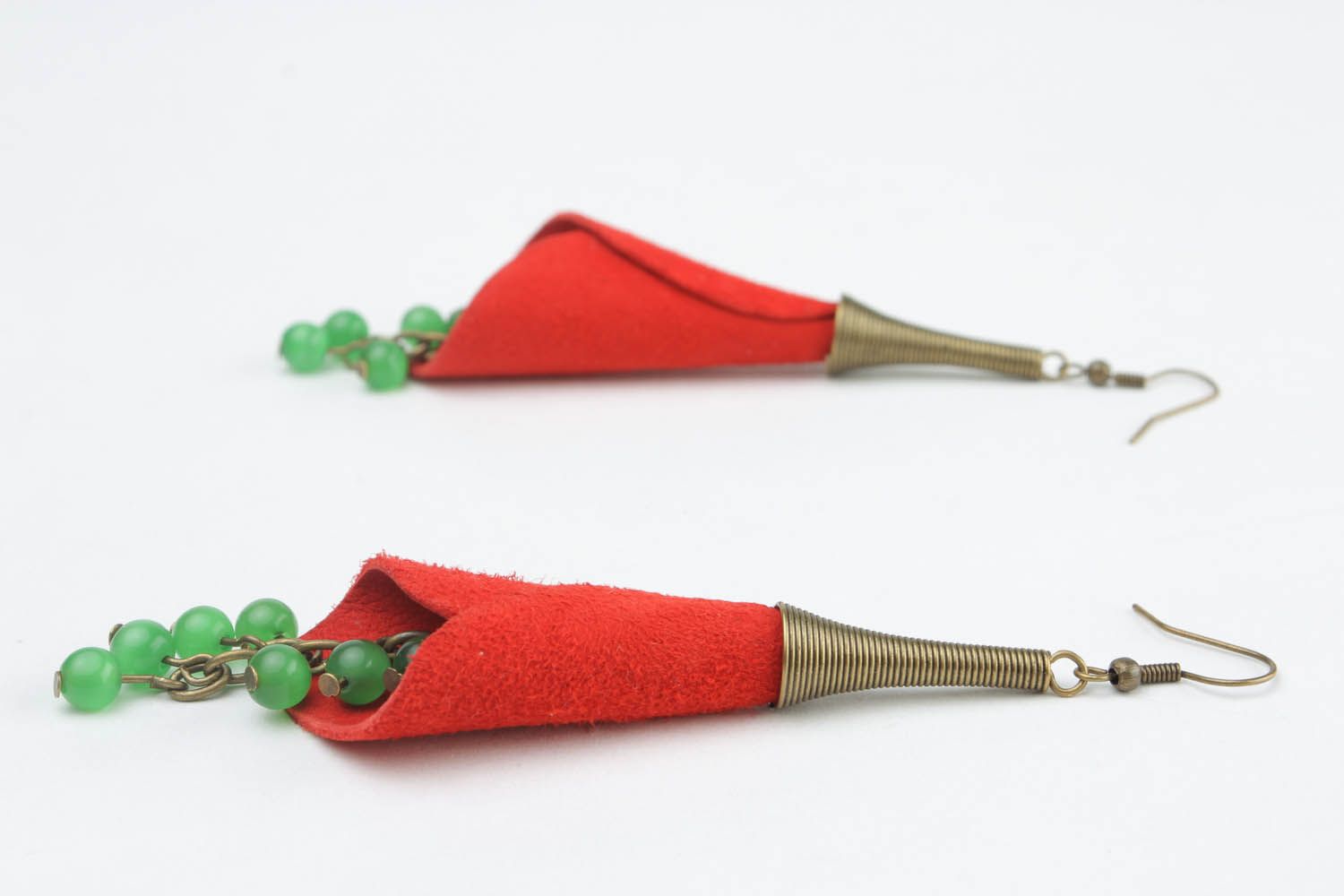 Bright leather earrings photo 3