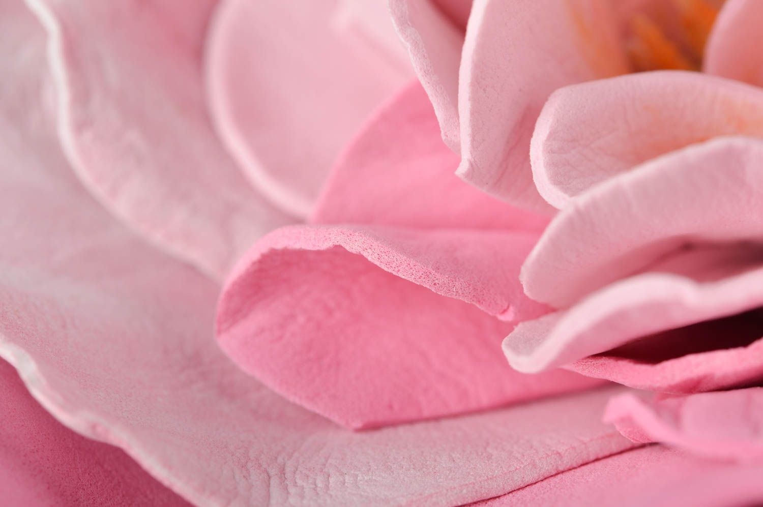 Заколка для волос брошь ручной работы цветок из фоамирана пион розовый крупный фото 5