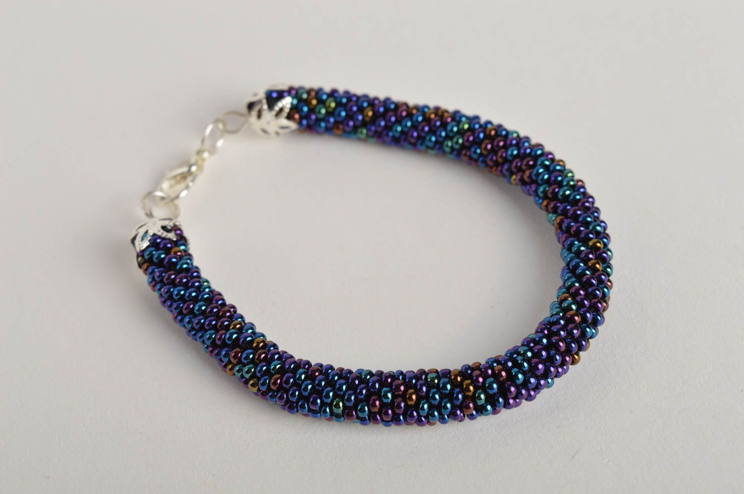 Disco dak blue beads cord bracelet girls foto 4