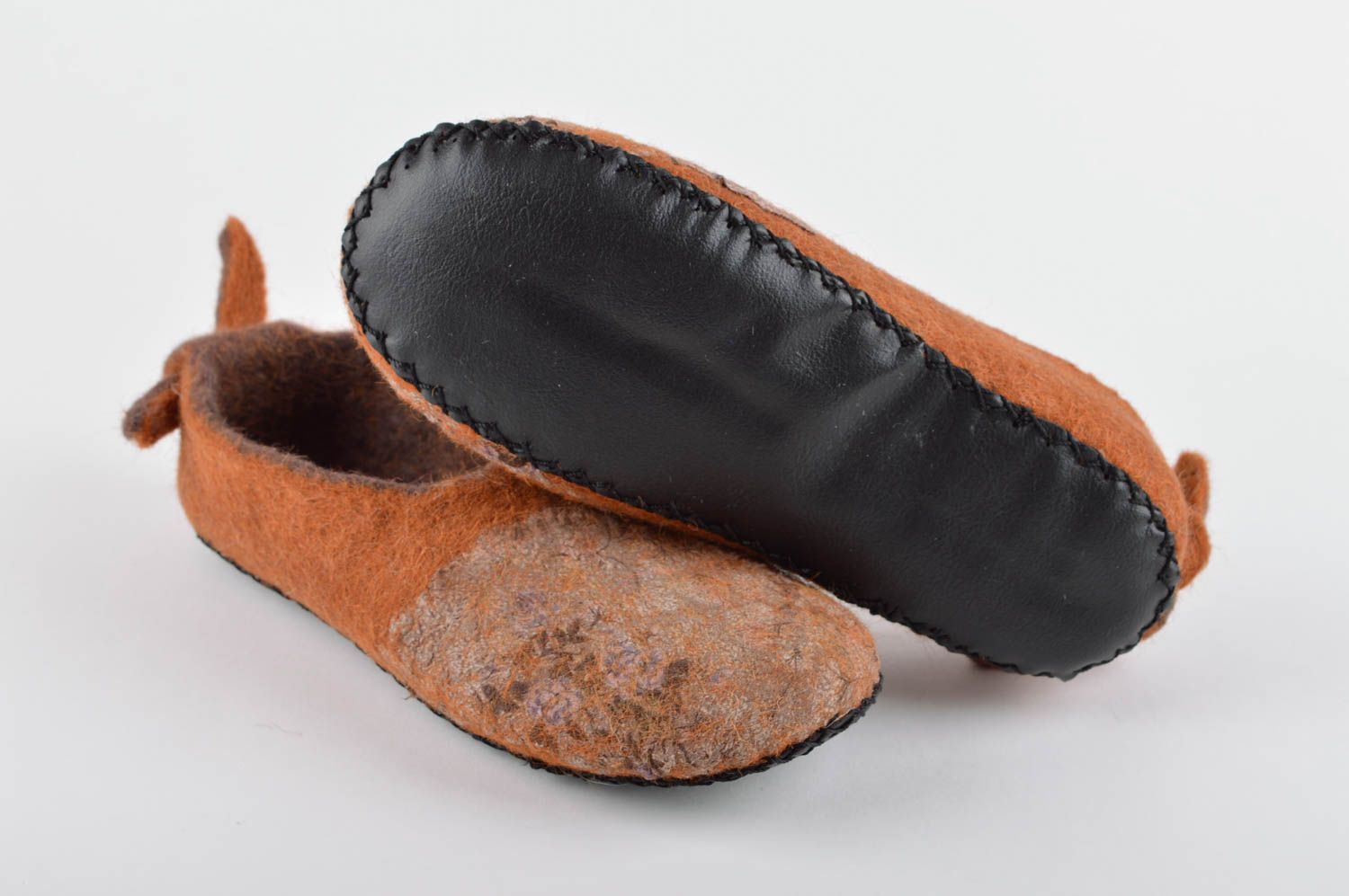 Handmade Gefilzte Pantoffeln schöne Hausschuhe Männer Hausschuhe hell originell foto 5
