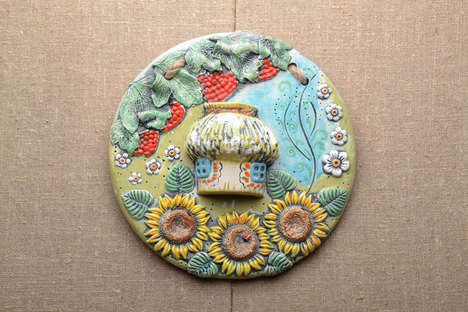 Handmade ceramic panel House photo 1