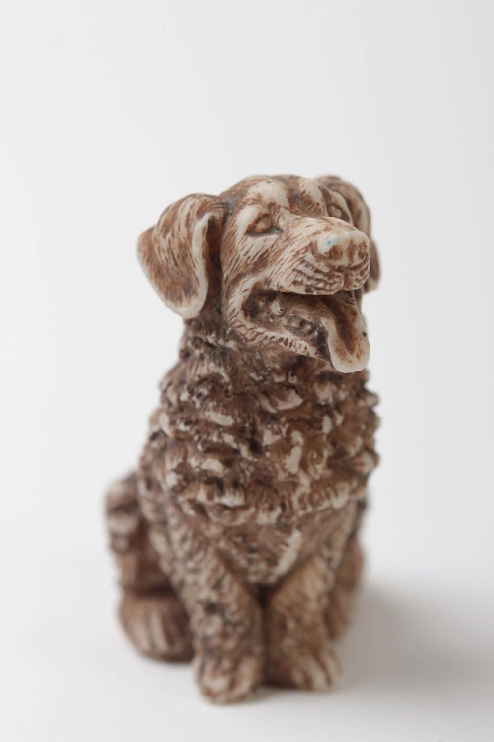 Figurine chien fait main Déco intérieur poudre marbre résine Cadeau original photo 4