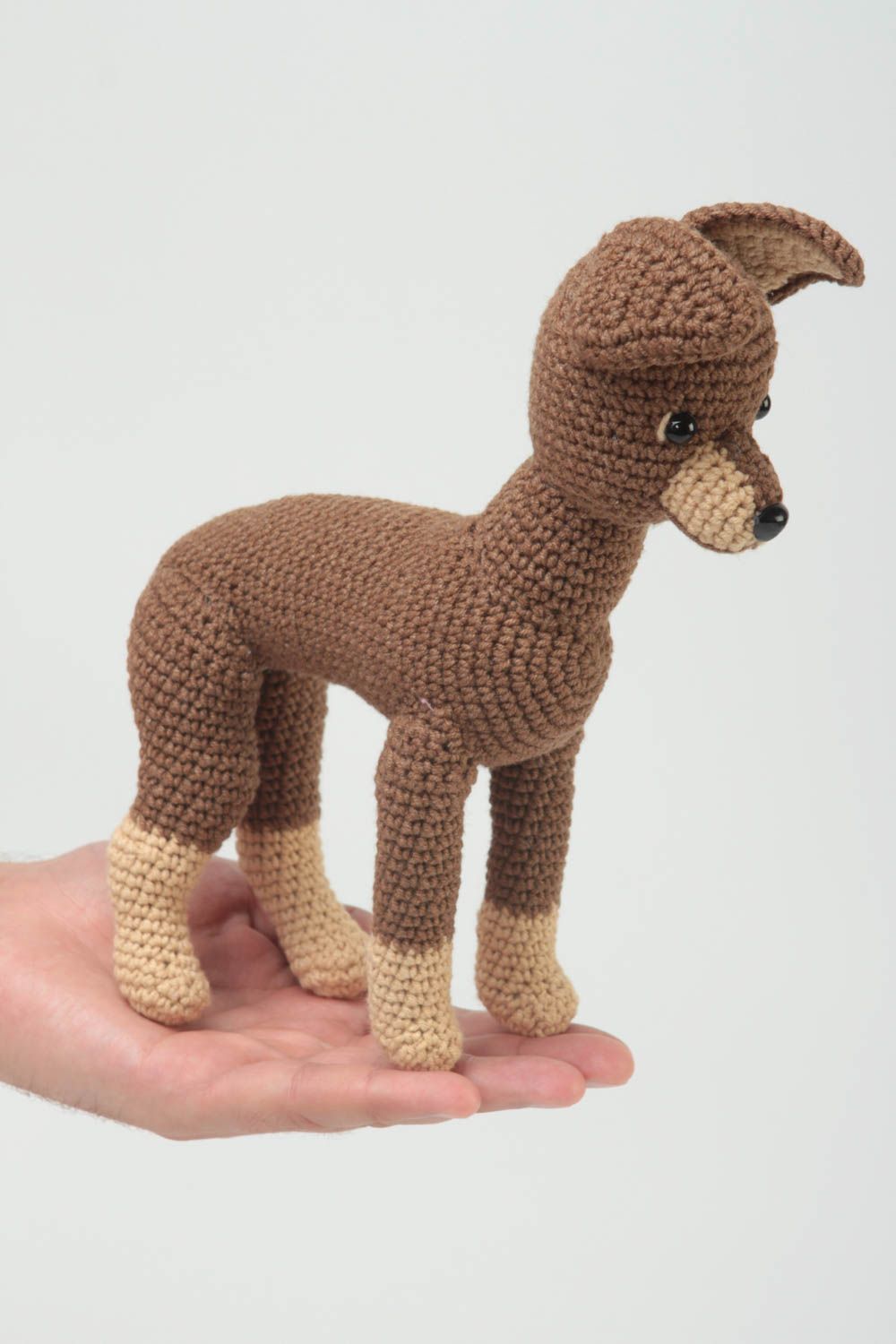 Handmade Hund Kuscheltier Plüsch Hund Spielsachen für Kinder weich gehäkelt  foto 5