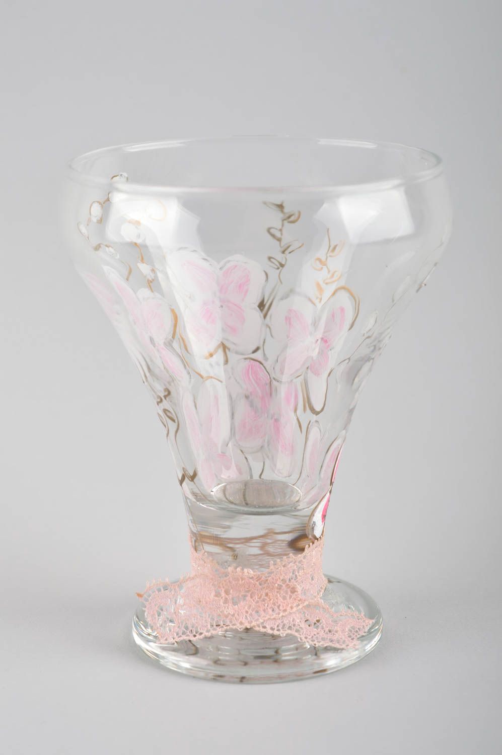 Vaso de cristal artesanal con flores utensilio de cocina menaje del hogar foto 2