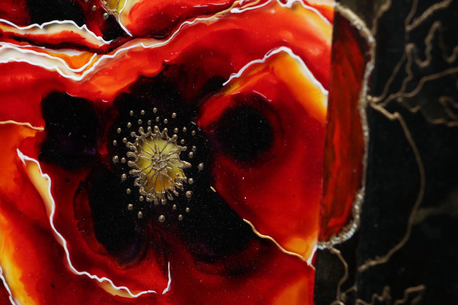 Homemade stained glass painting Poppies photo 2