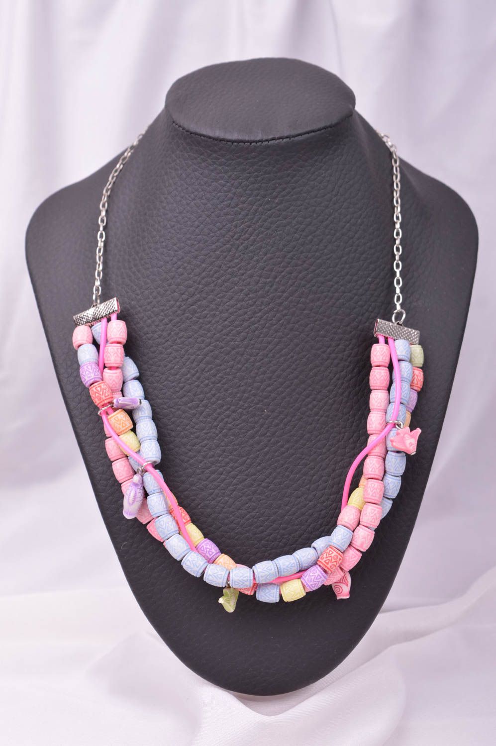 Unusual handmade necklace plastic necklace design costume jewelry gift ideas photo 1