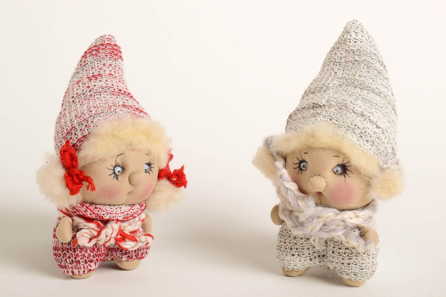 Jouets enfant Filles gnomes Peluches faites main tissu Cadeau original 2 pièces photo 2