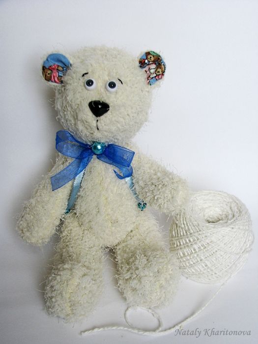 Handmade jersey fabric soft toy Polar Bear photo 1