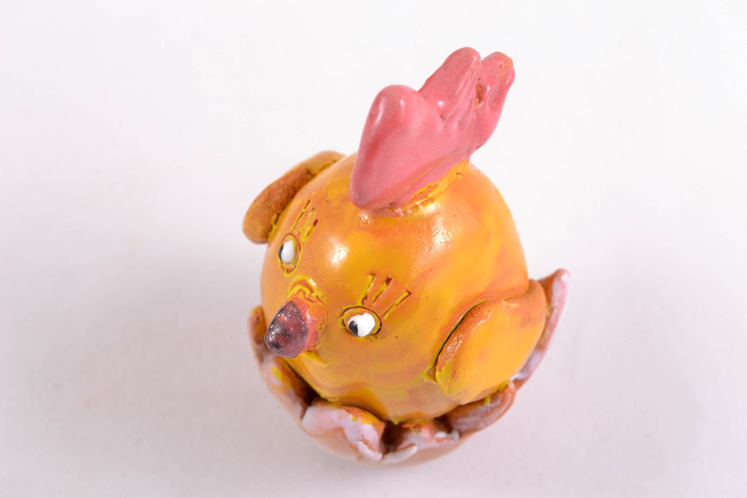 Clay Easter chicken ceramic statuette photo 4