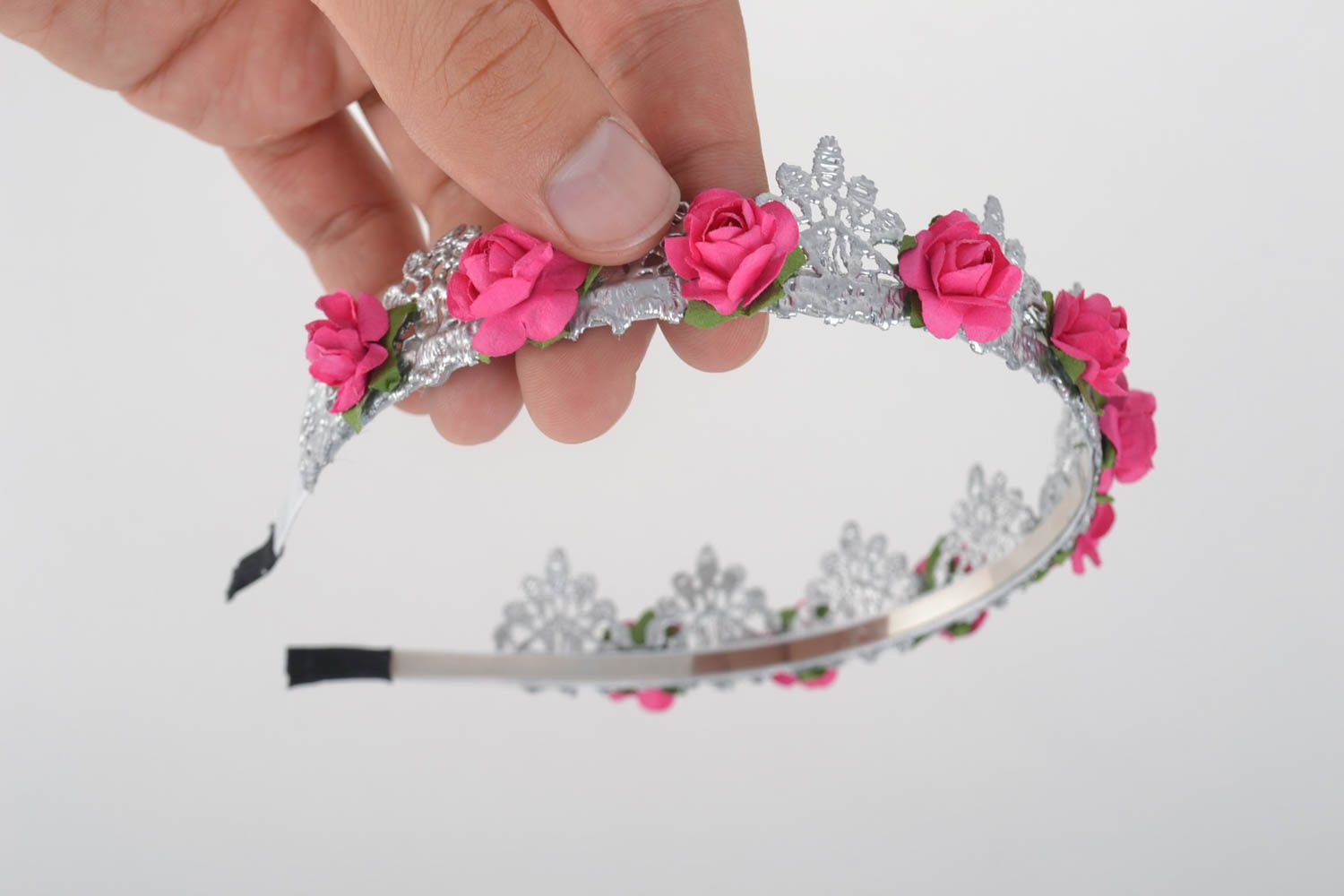 Serre-tête bijoux fait main Accessoire cheveux avec fleurs Cadeau original photo 5