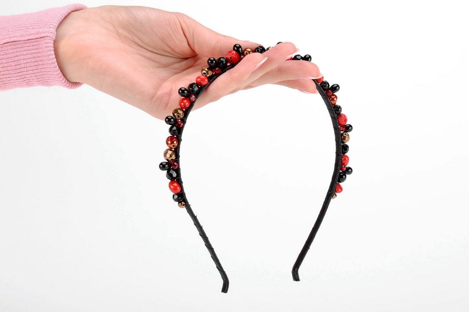 Headband with crystals and corals photo 2
