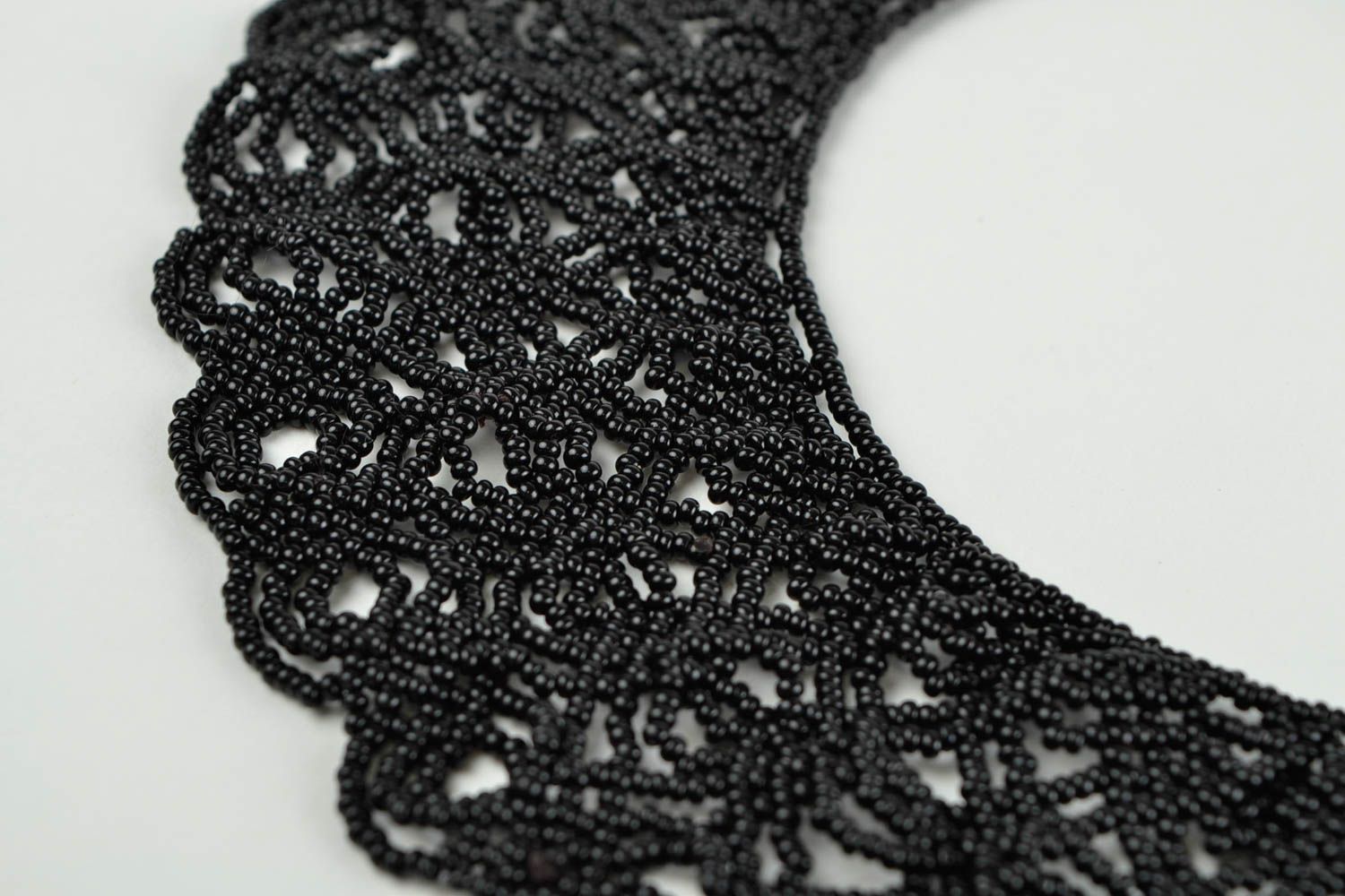 Black unusual collar handmade stylish accessories beautiful lovely jewelry photo 3