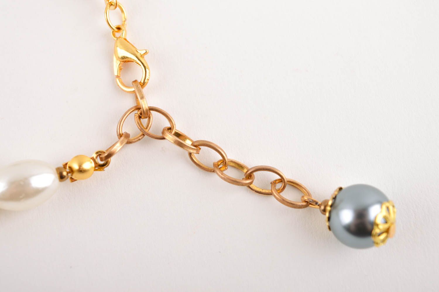 Handmade bracelet on chain evening accessory stylish jewelry present for women photo 4