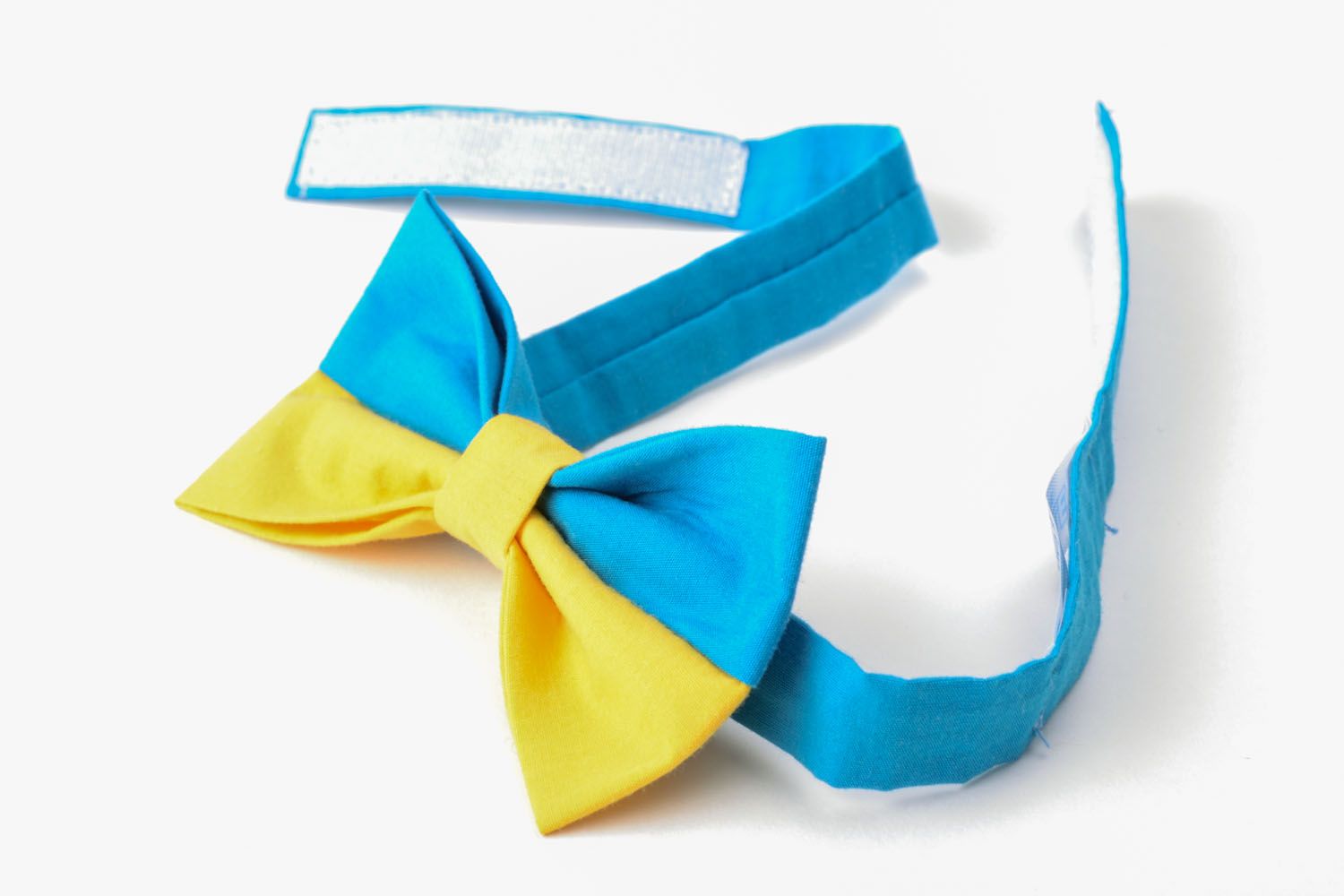 Yellow and blue bow tie photo 3