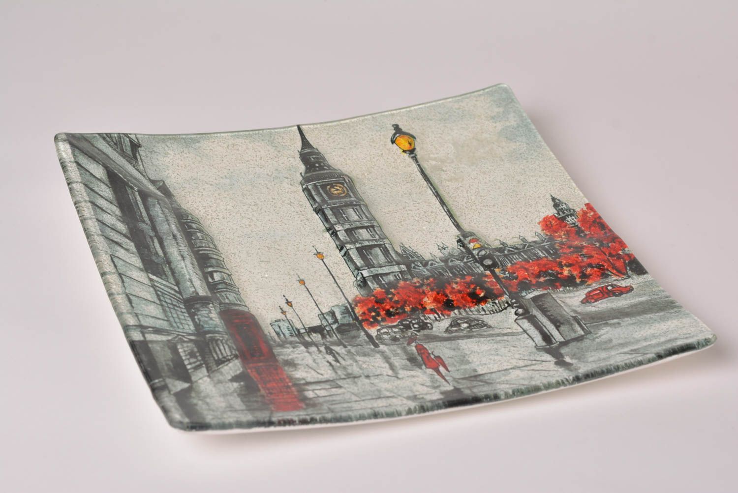 Stylish handmade wall plate glass art wall hanging decorative use only photo 3