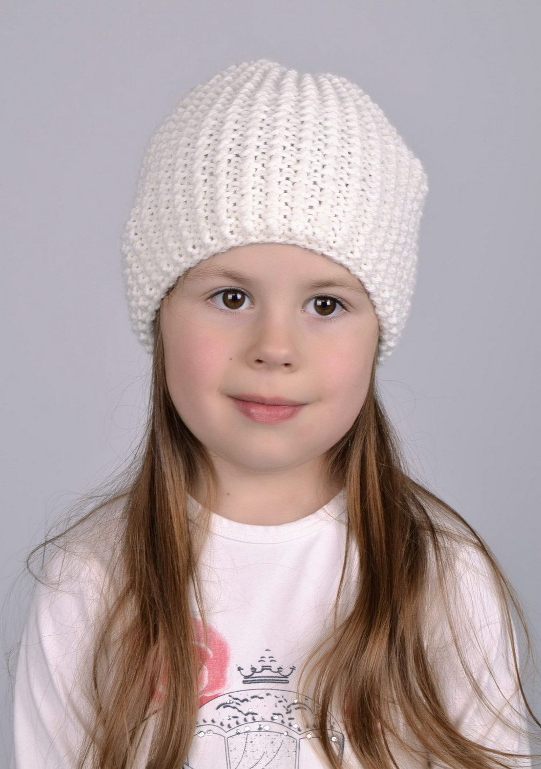 Children's knitted hat English knitting photo 1