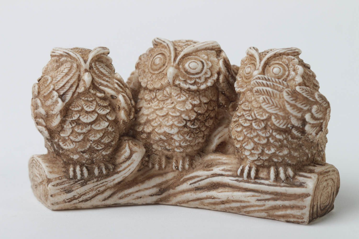 Owl statue handmade gift ideas home decor polymer resin miniature figurines photo 2