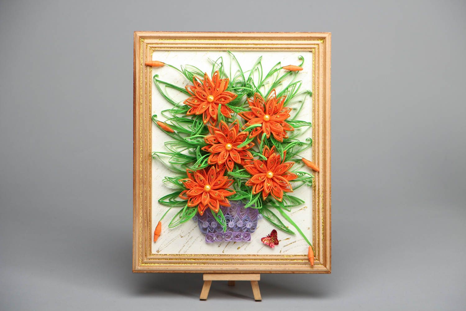 Quilling picture in wooden frame photo 1
