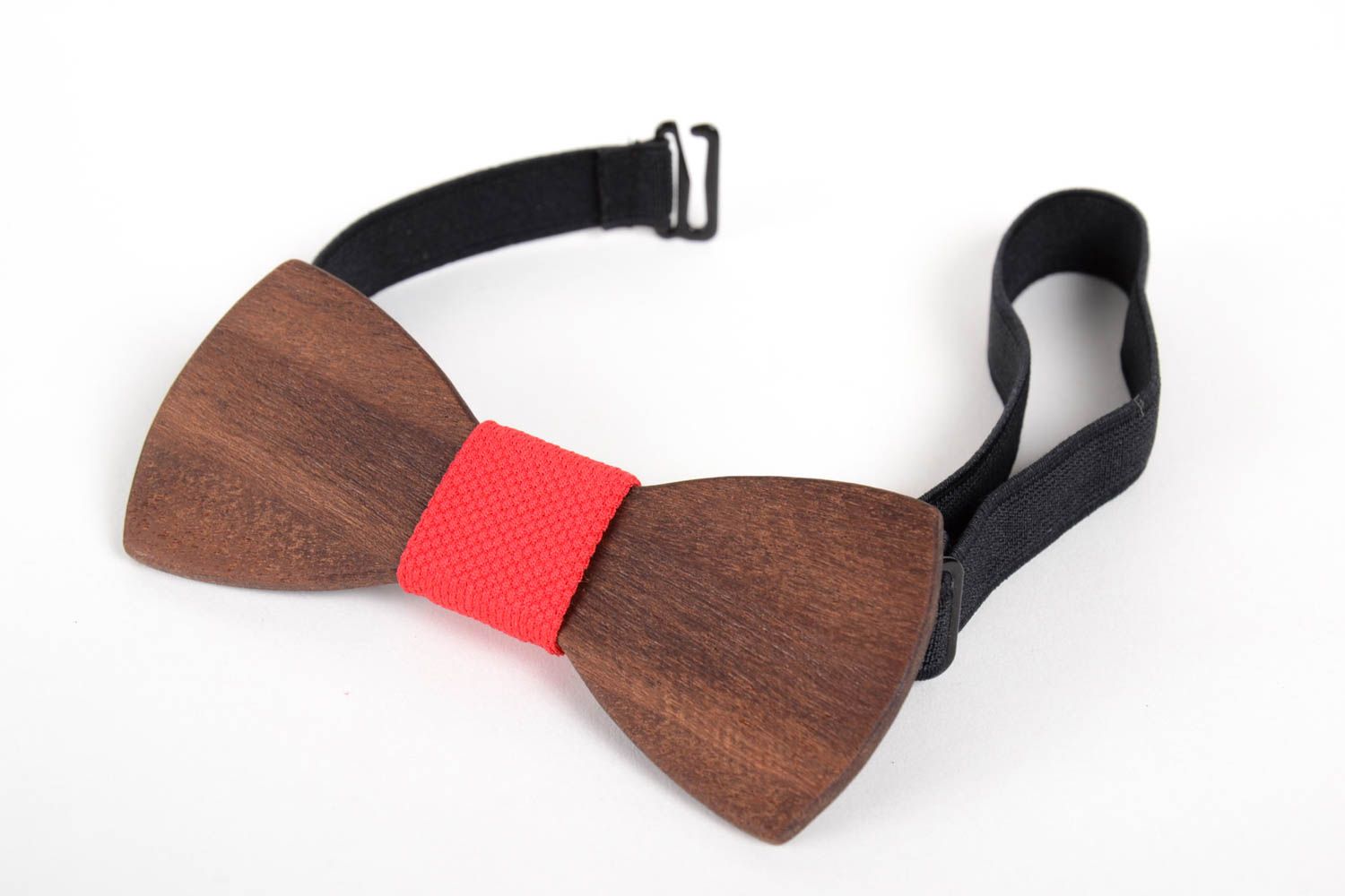 Pajarita moderna hecha a mano accesorio para hombres corbata de moño marrón foto 2