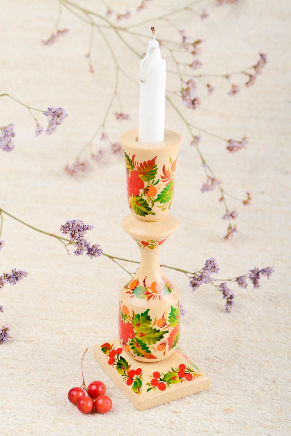 Kerzenhalter Holz handmade Deko Idee ungewöhnlich originelles Geschenk schön foto 1