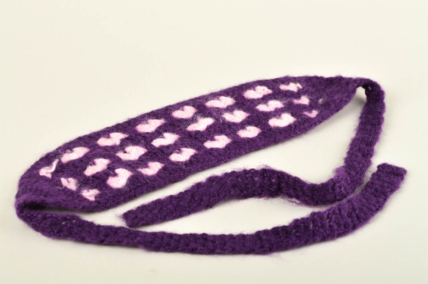 Детская повязка на голову крючком handmade повязка для волос повязка для девочки фото 4