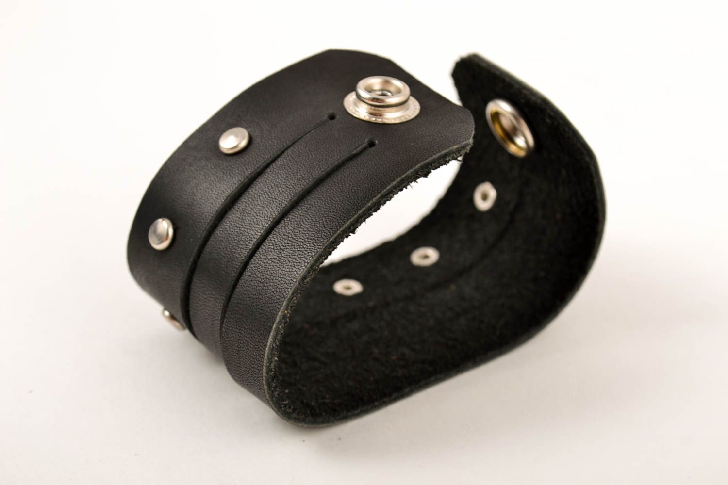 Schmuck für Frauen handgemacht Leder Armband in Schwarz Armband Frauen schön foto 3