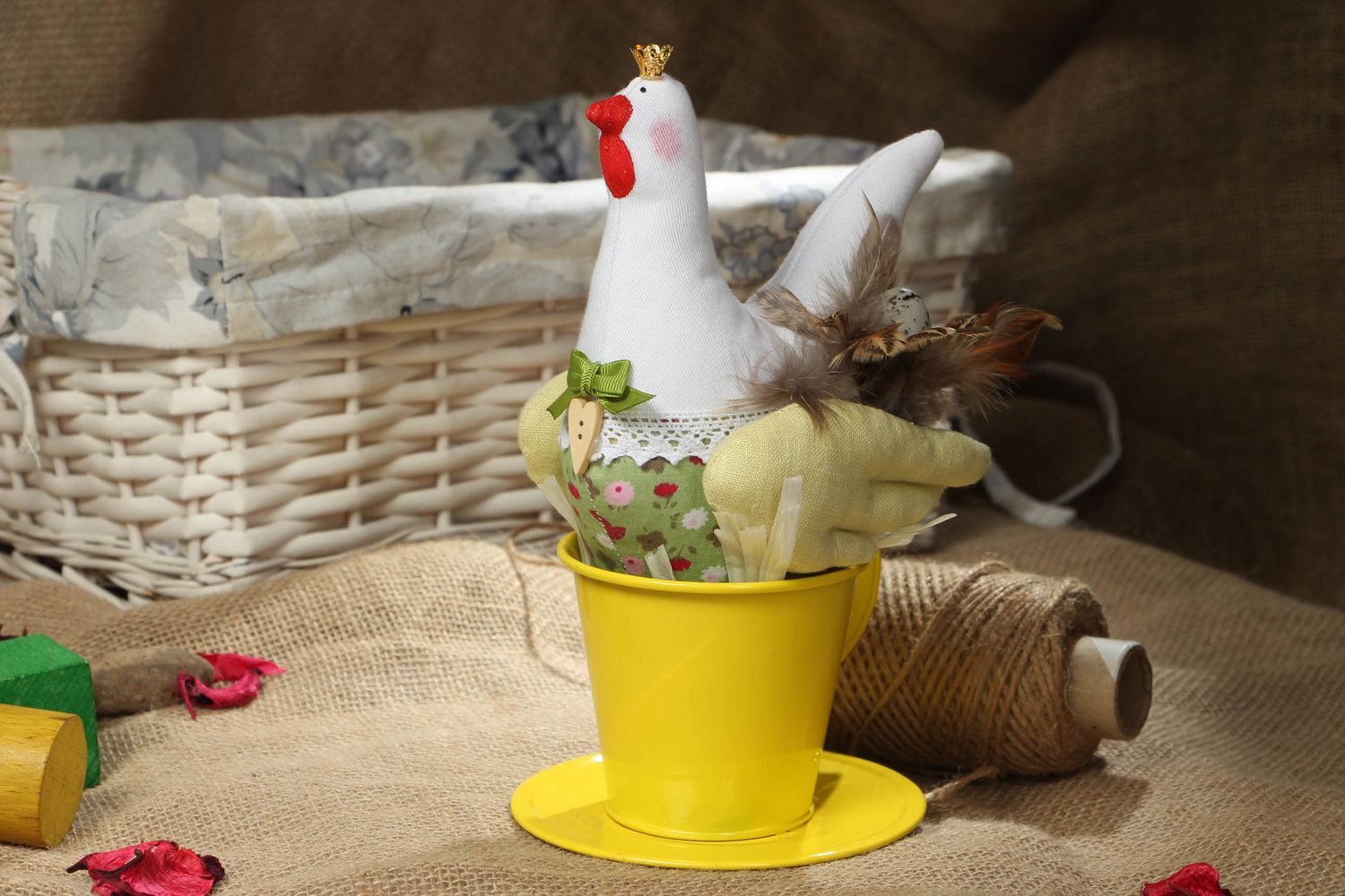 Soft interior toy Chicken in Yellow Cup photo 5