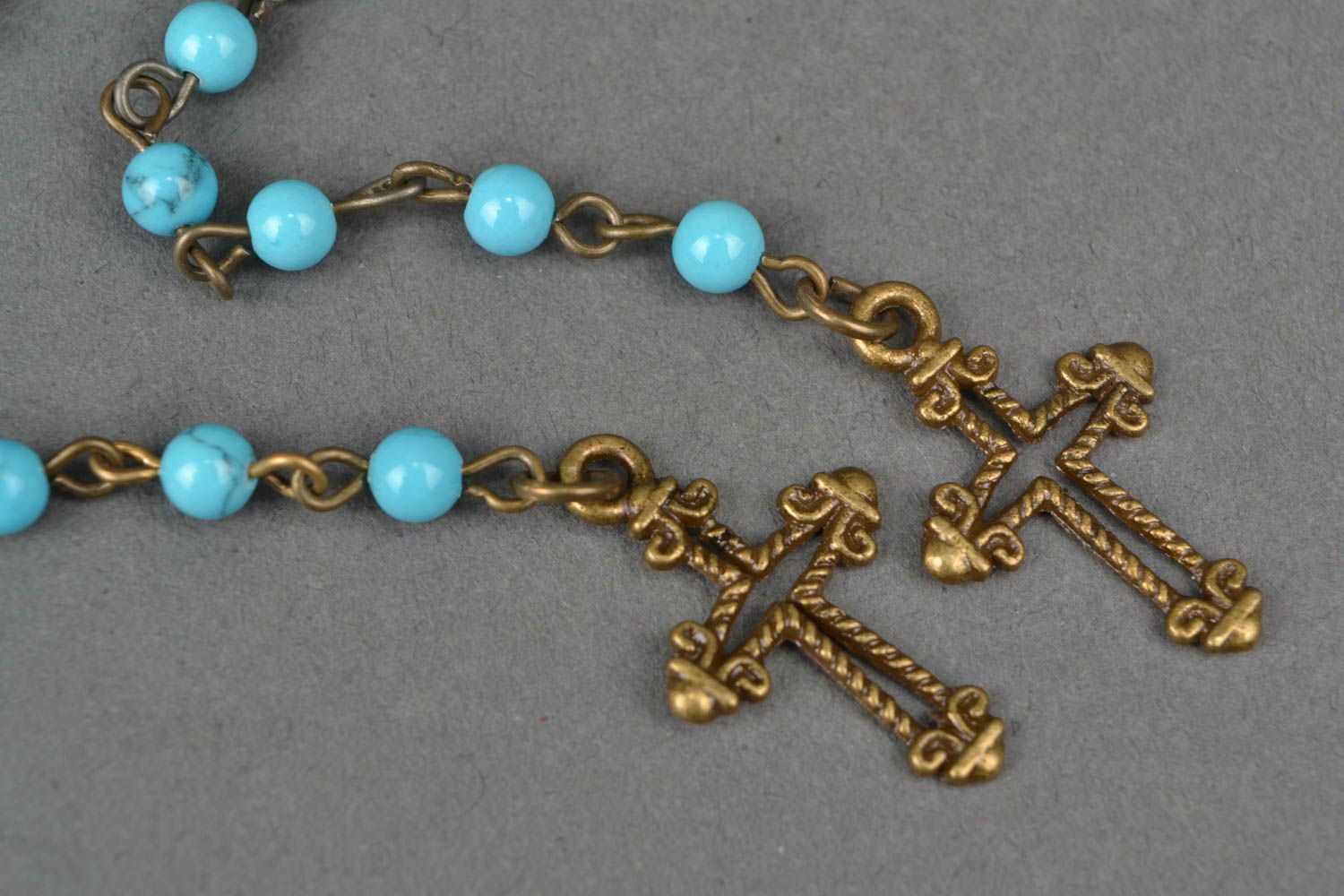 Turquoise rosary necklace and bracelet photo 2