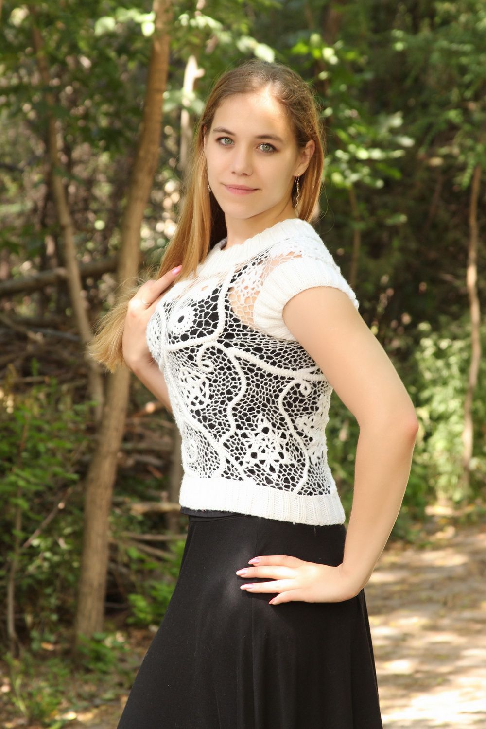 Knitted lace blouse photo 2