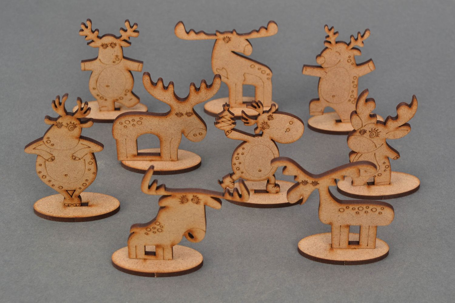 DIY fiberboard blank figures of elks with holder photo 3