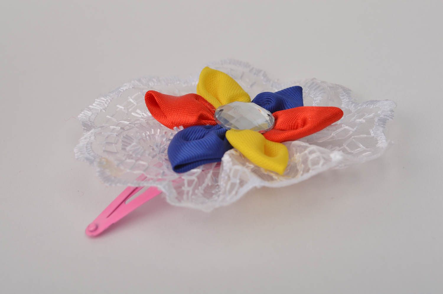 Beautiful handmade hair clip flower barrette kanzashi flowers gifts for her photo 3