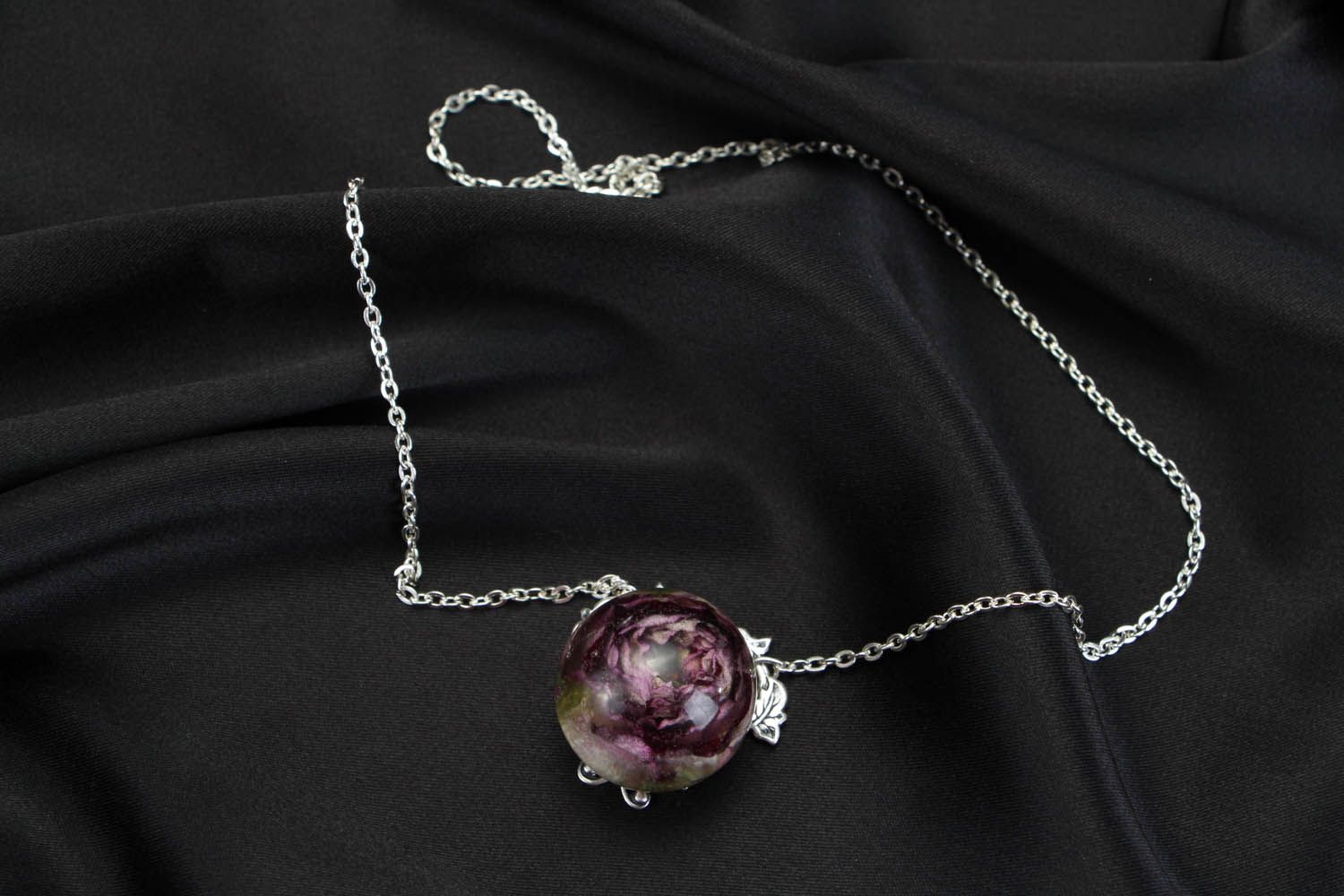 Pendant with natural rose photo 2