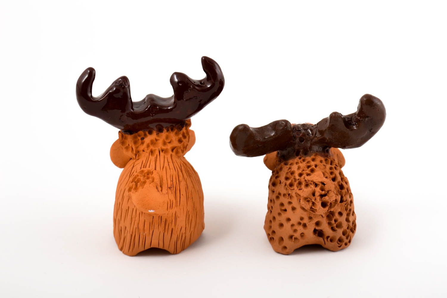 Animaletti in ceramica fatti a mano set di due figurine souvenir in terracotta foto 3
