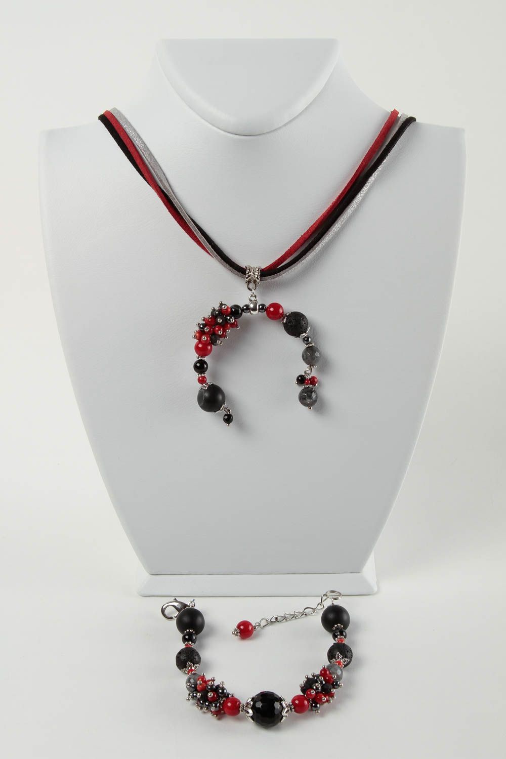 Schmuck Set handmade Halsketten Anhänger Damen Armband Accessoires für Frauen foto 1