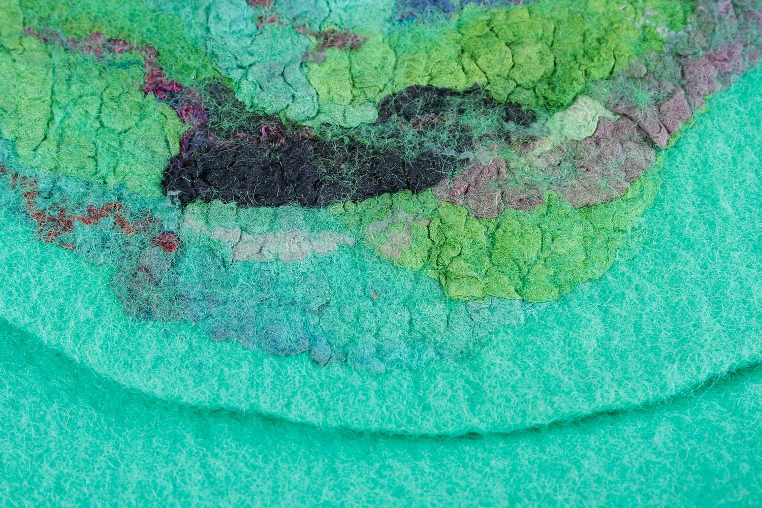 Pochette en laine feutrée Sac fait main turquoise original Accessoire femme photo 5