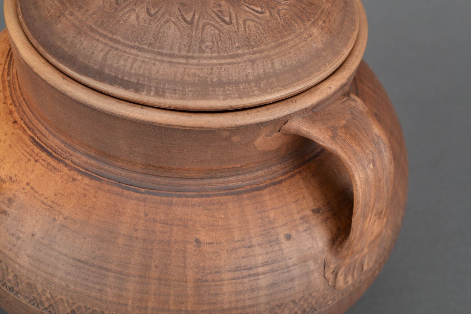 Handmade ceramic pot for baking 4 liters photo 3