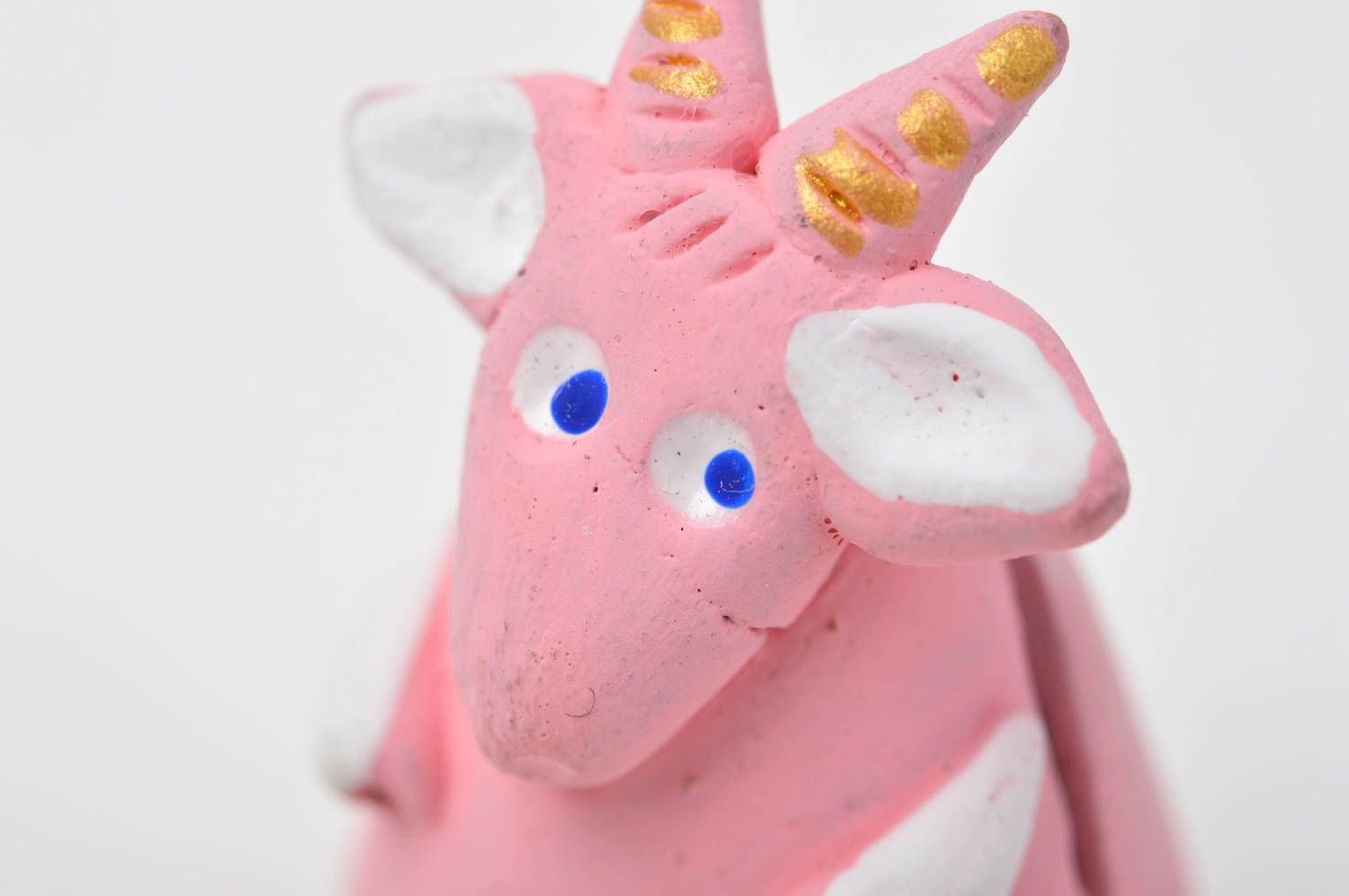 Визитница ручной работы розовая коза керамический декор настольная подставка фото 5