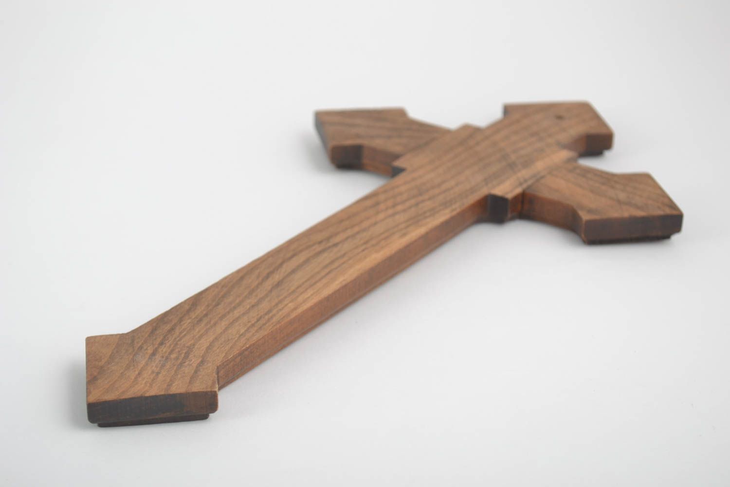 Handmade geschnitztes Kreuz Kruzifix aus Holz Haus Dekoration Wandkreuz aus Holz foto 4