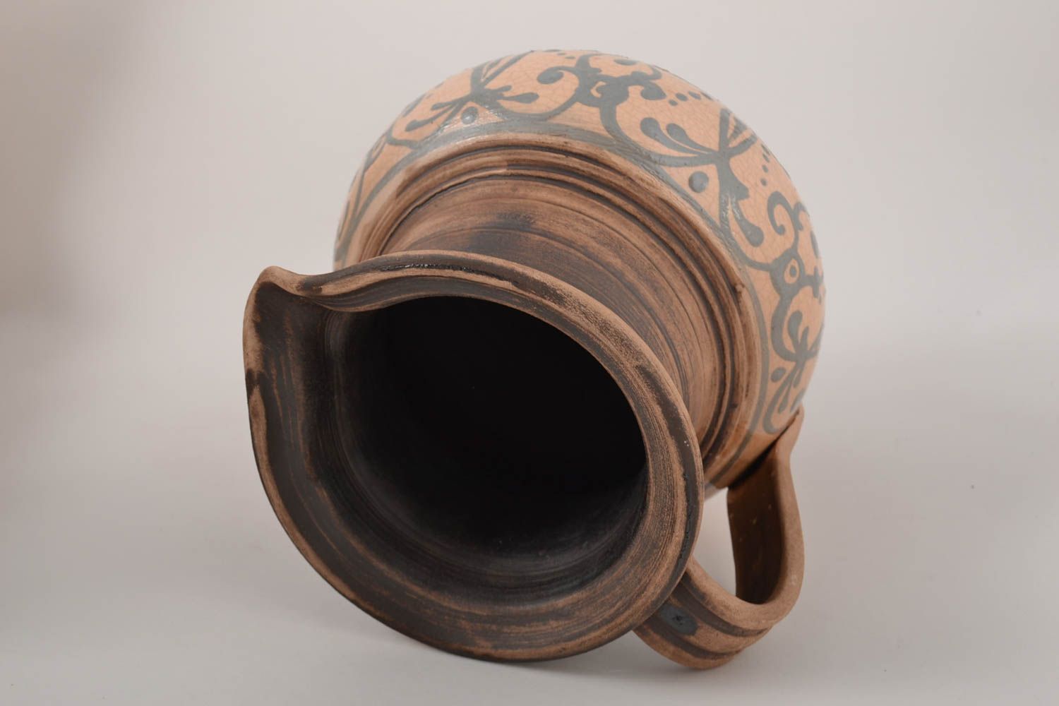 Jarro de cerámica hecho a mano vajilla original étnica utensilio de cocina  foto 4