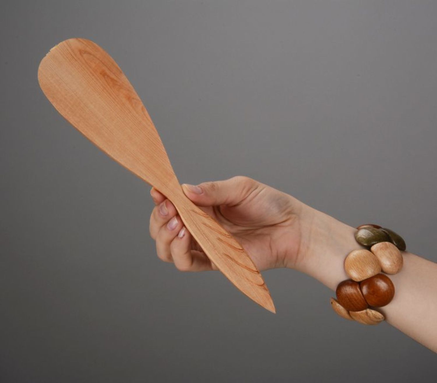 Spatule de cuisine en bois faite main photo 5