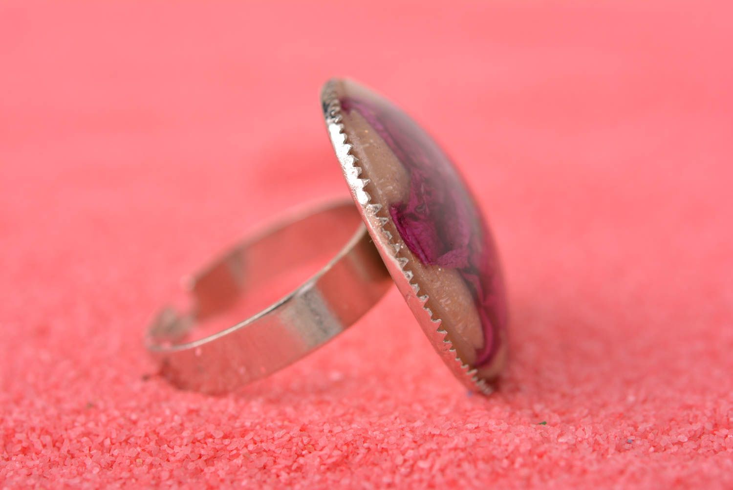 Кольцо ручной работы кольцо из эпоксидной смолы женское кольцо винтажное фото 2