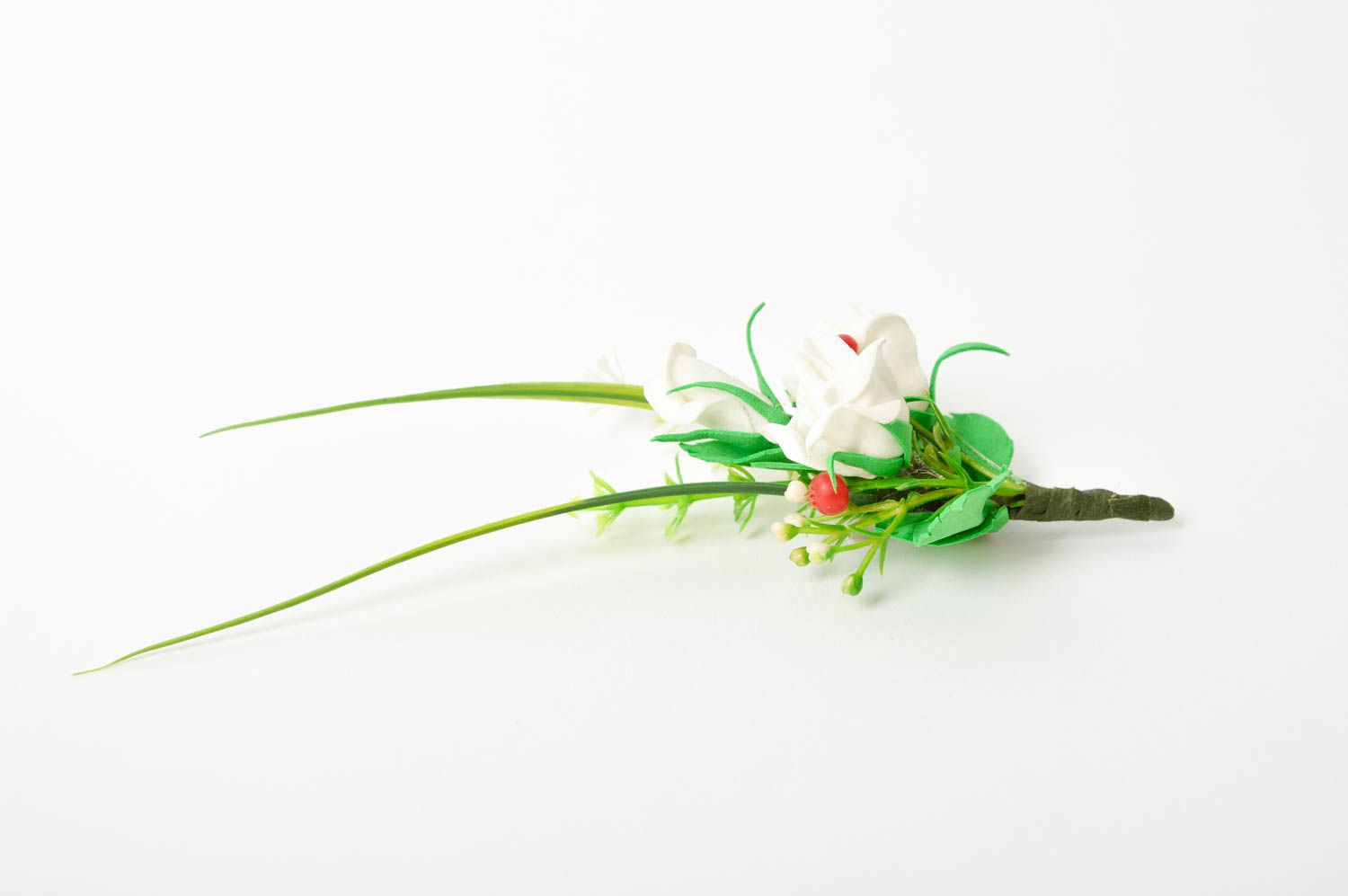Ramillete de flores artesanal accesorio para boda elegante regalo original foto 4
