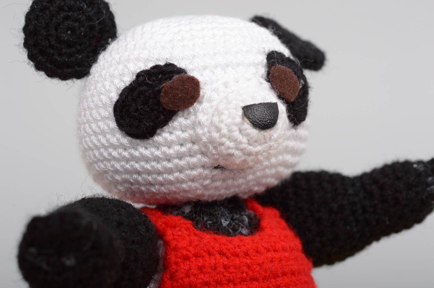 Peluche panda sportif fait main Jouet tricot au crochet Cadeau pour enfant photo 3