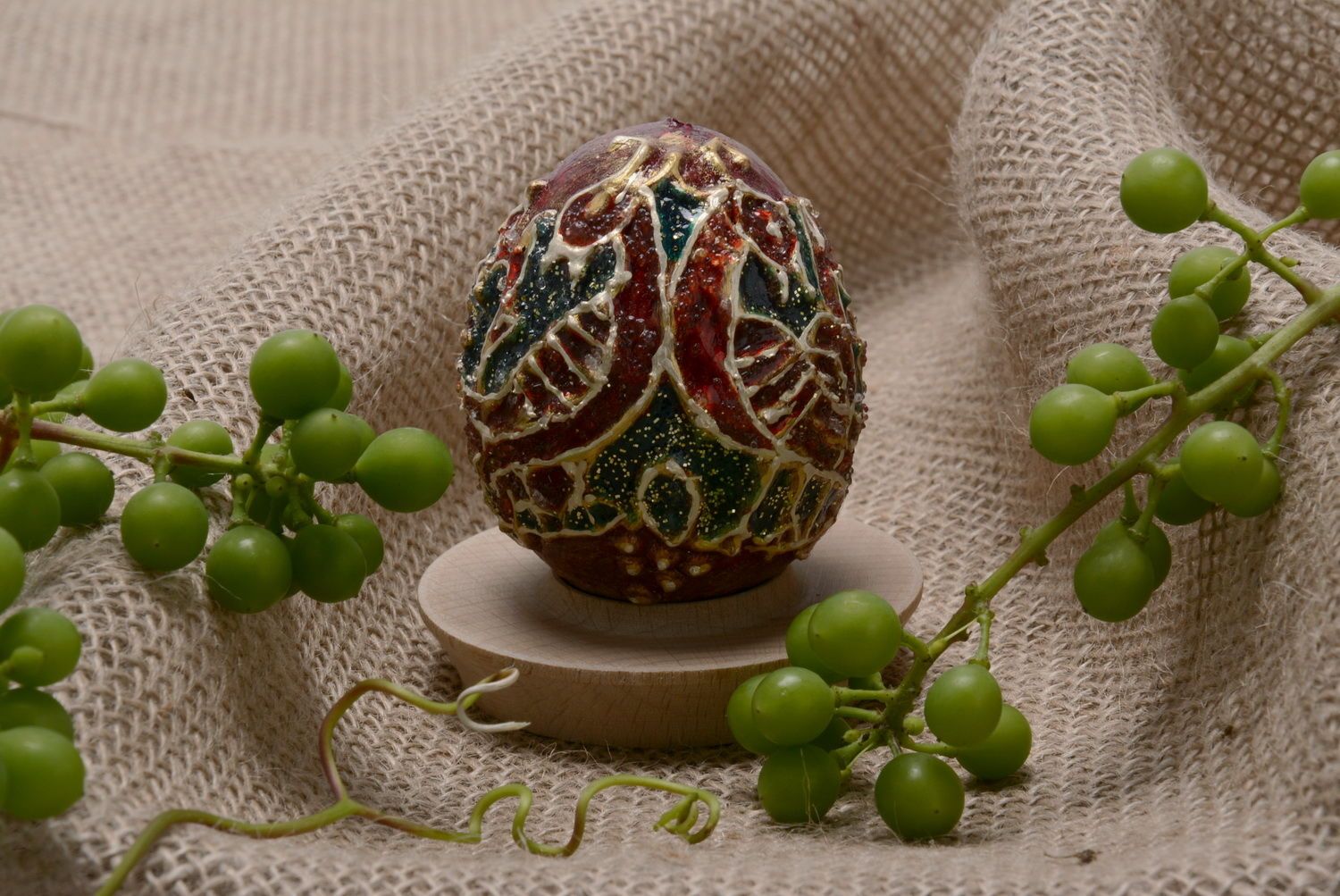 Uovo dipinto a mano decorazione pasquale originale uovo decorativo Piccioni   foto 1