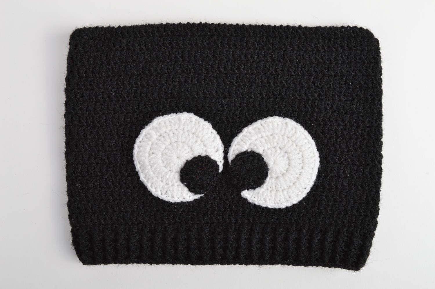 Gorro infantil de algodón negro ropa para niño hecha a mano regalo original foto 3